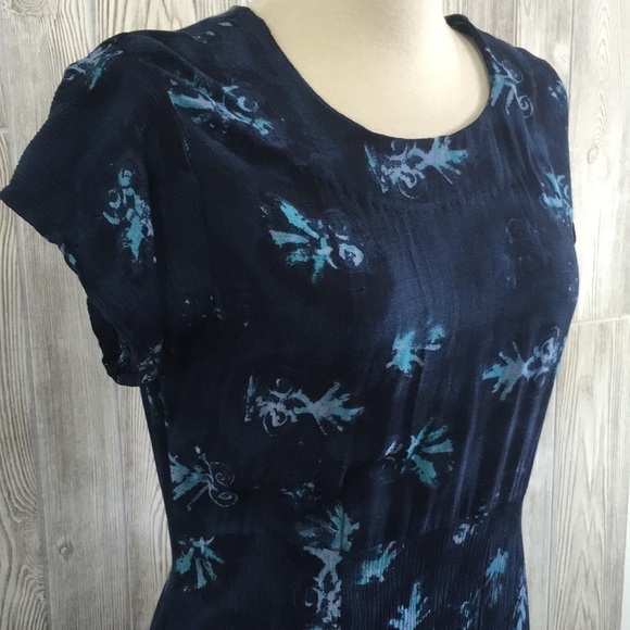 Summer Dress Handmade Blue Floral Size 10 - Picture 4 of 10